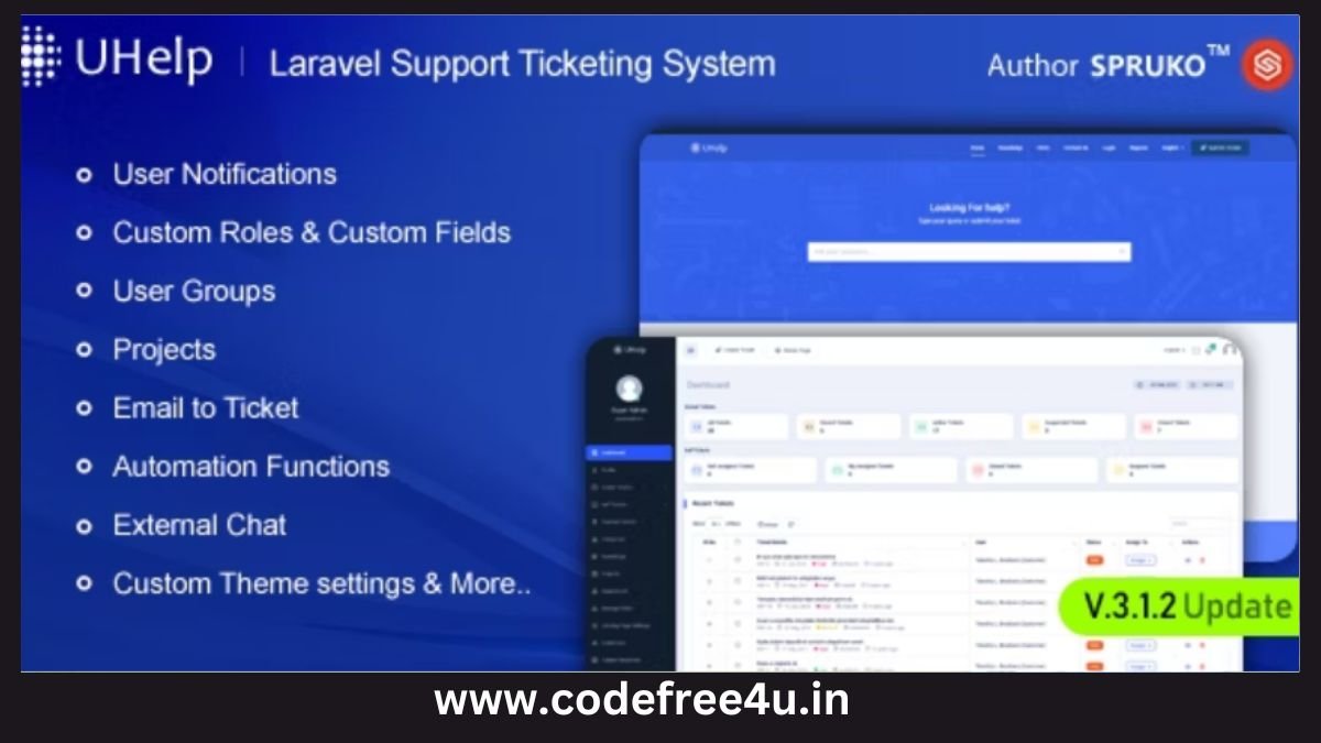 Uhelp v3.1.2 - Helpdesk Support Ticketing System - nulled