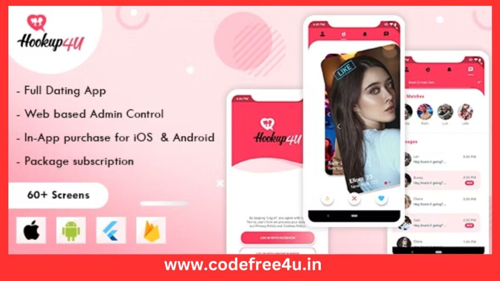 Hookup4u – A Complete Flutter Based Dating App with Admin Tinder Clone
