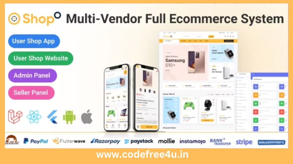 Shopo eCommerce - Multivendor eCommerce Flutter App with Admin Panel & Website