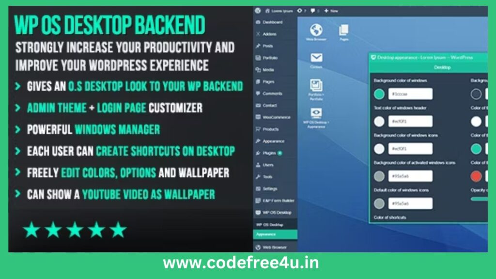WP OS Desktop Backend - More than a Wordpress Admin Theme