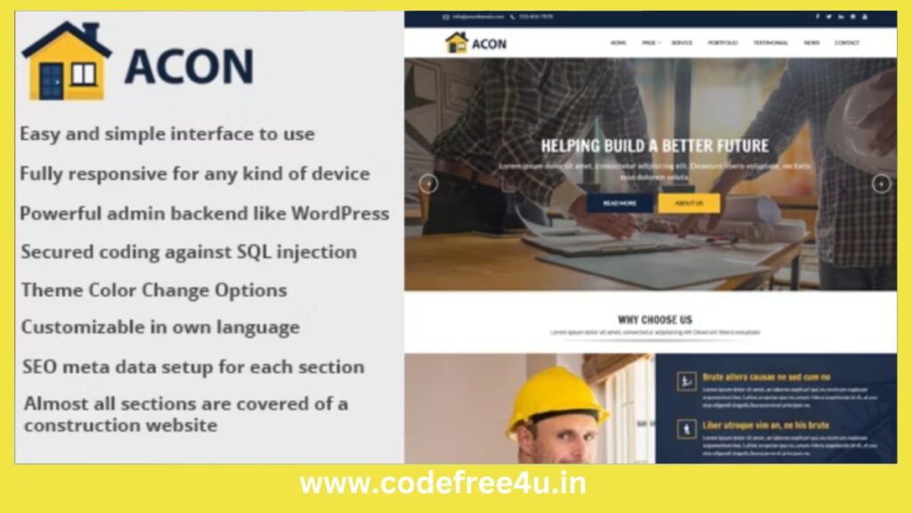 Acon - Architecture and Construction Website CMS
