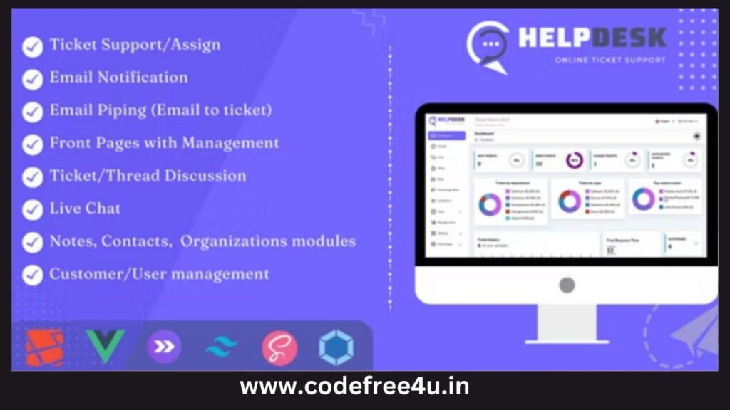 HelpDesk - Online Ticketing System with Website - ticket support and management