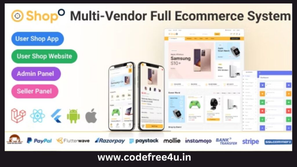 Shopo eCommerce - Multivendor eCommerce Flutter App with Admin Panel & Website