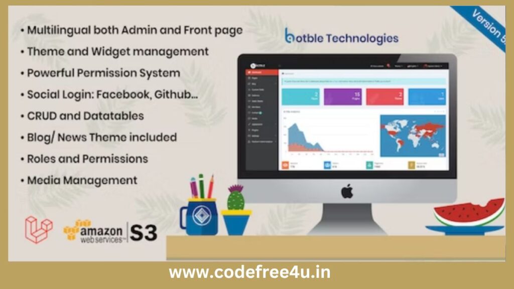 Botble - Laravel CMS, CRUD generator, Modular & Theme system, Role permissions, Multilingual blog