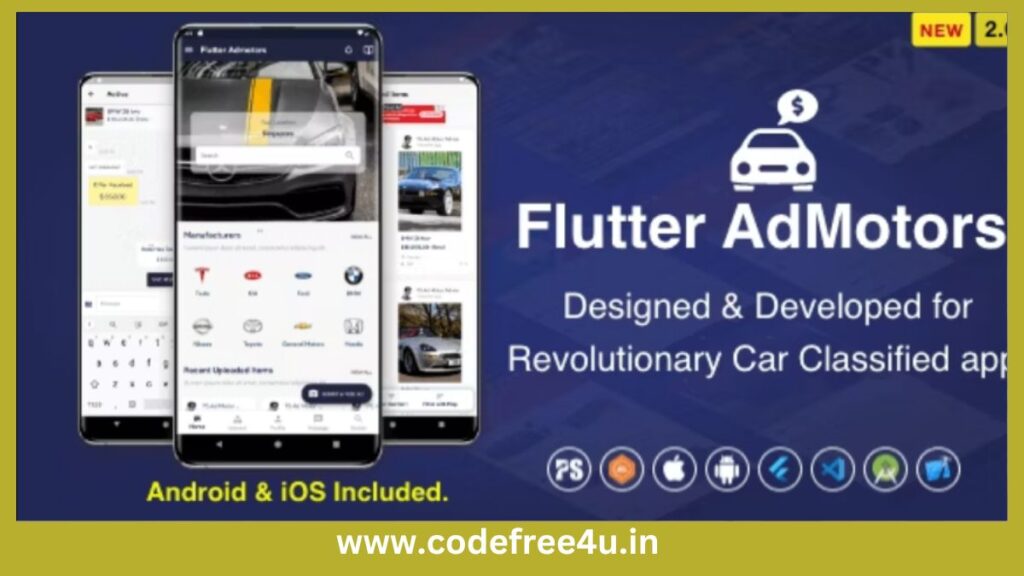 Flutter AdMotors For Car Classified BuySell iOS and Android App with Chat