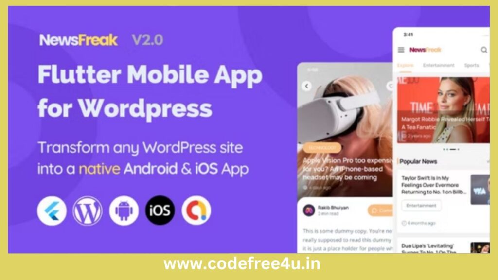 Newsfreak - Flutter Mobile App for WordPress