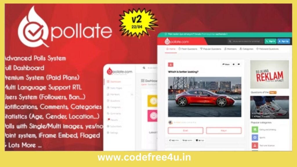 Pollate - Premium Polls and Voting Platform SAAS